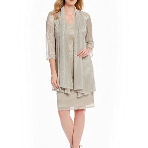 R & M Richards champagne dress set 6